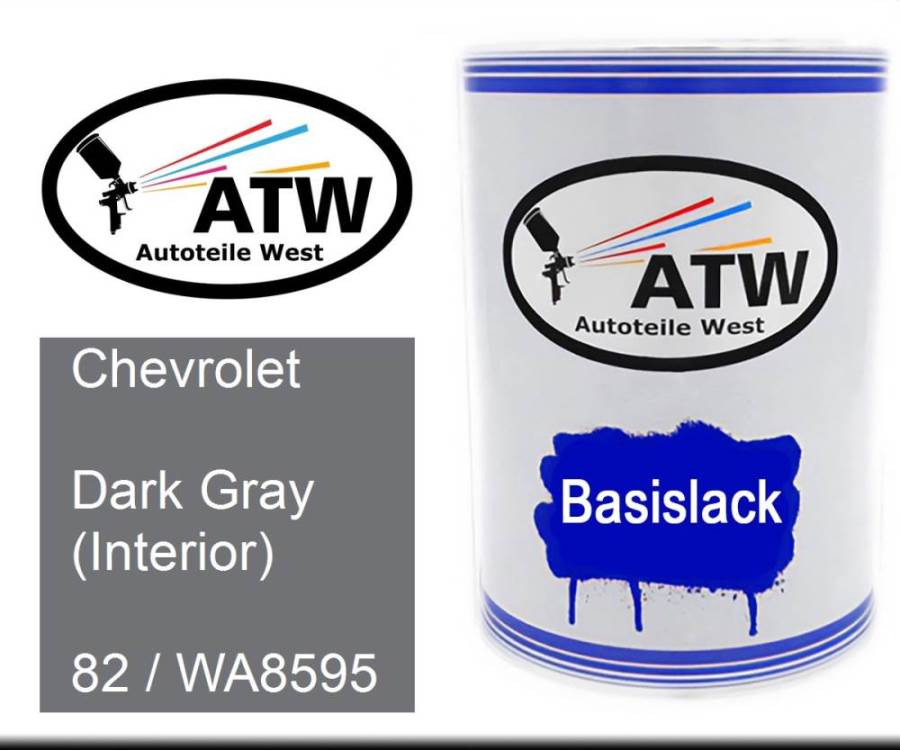 Chevrolet, Dark Gray (Interior), 82 / WA8595: 500ml Lackdose, von ATW Autoteile West.